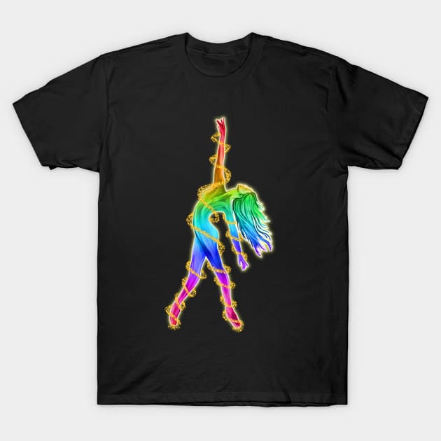 Radiant Rainbow Powerful Feminine Being T-Shirt by Art by Deborah Camp